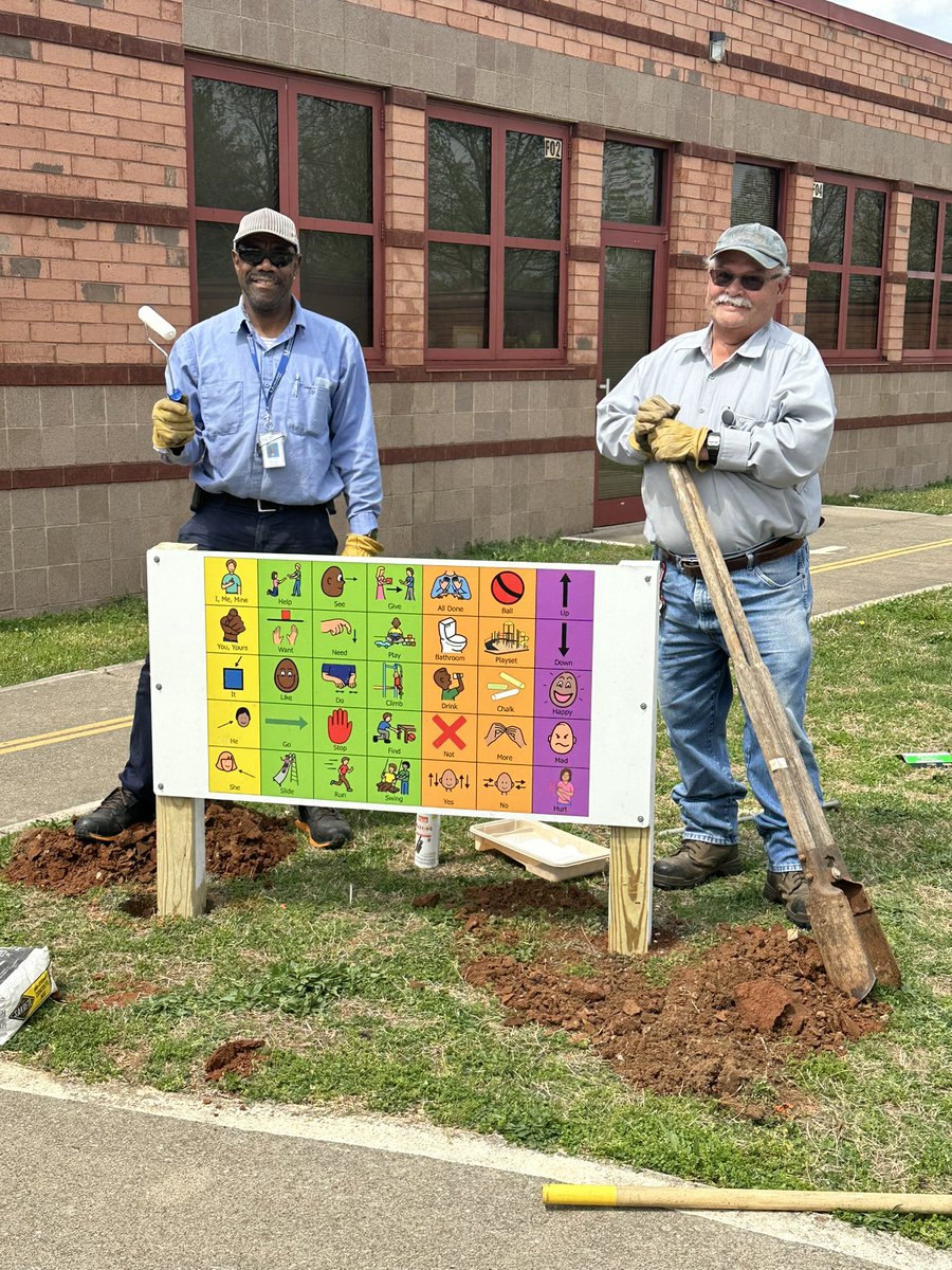 Thank you to Mr. Mike and Mr. Tony for installing our communication boards on our playgrounds! #inclusive #communicationforall @MCScommunicates