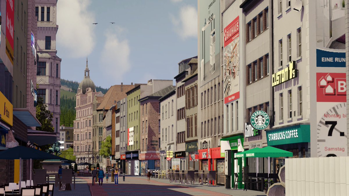 Sultan_HakimCs's tweet photo. The European Shopping Street #German #Collosalorder #CitiesSkylines #CitiesSkylines2 #NRW #Ruhr #Essen https://t.co/gVzoiPArfZ