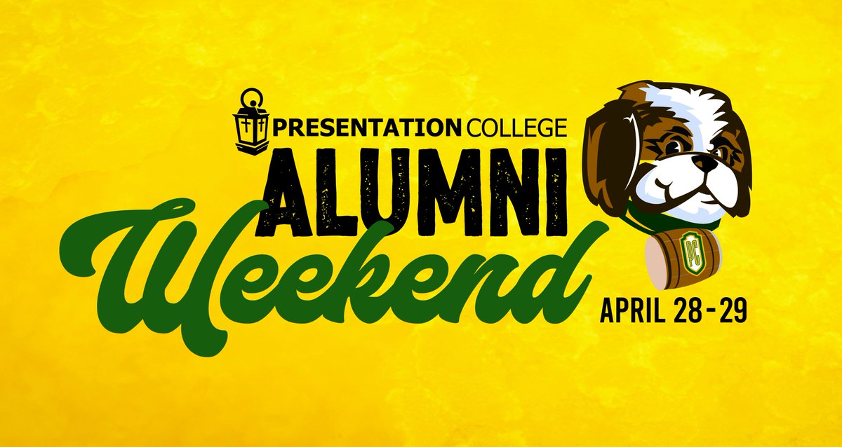 PC Alumni are invited to a FREE weekend of events to get together and celebrate Presentation College. For more info and to RSVP to this event use this link: presentation.edu/alumniweekend