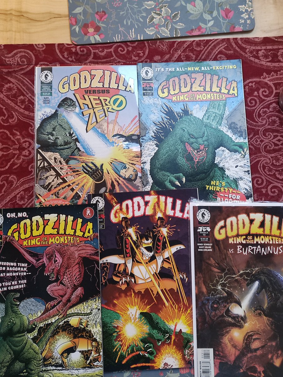 TOHOREMIX's tweet photo. On the subject of @DarkHorseComics , A huge thanks to @PiranhaComics Bromley for the haul of Dark Horse Godzilla comics. The same goes to @hmvBromley for the Arrow Video Blu-ray's and Disturbed CD's. Please support your physical media retail stores, you'd never know what they got https://t.co/Xumvu1JZjP