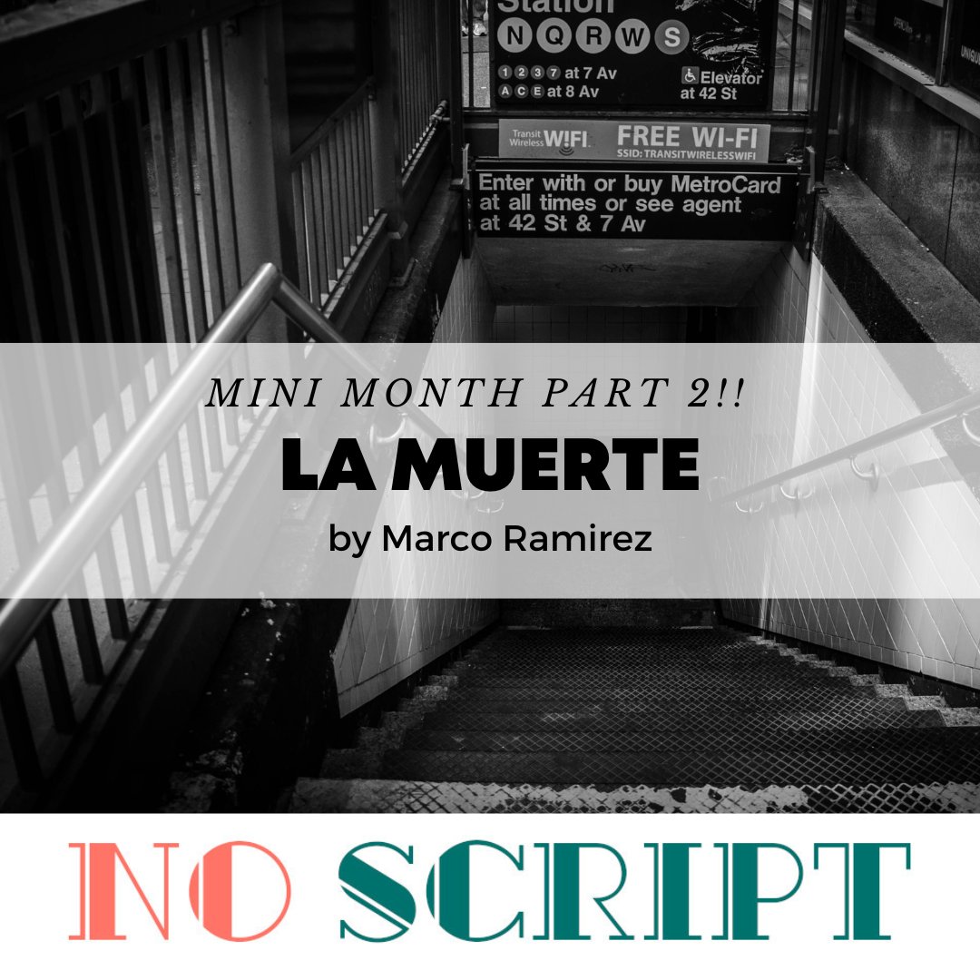 noscriptpodcast's tweet photo. It's the second week of Mini Month, and we're off to a great start. This week's short play is a spooky, post-apocalyptic monster play called "La Muerte" (Marco Ramirez). Listen in! https://t.co/2VbafzI2pK