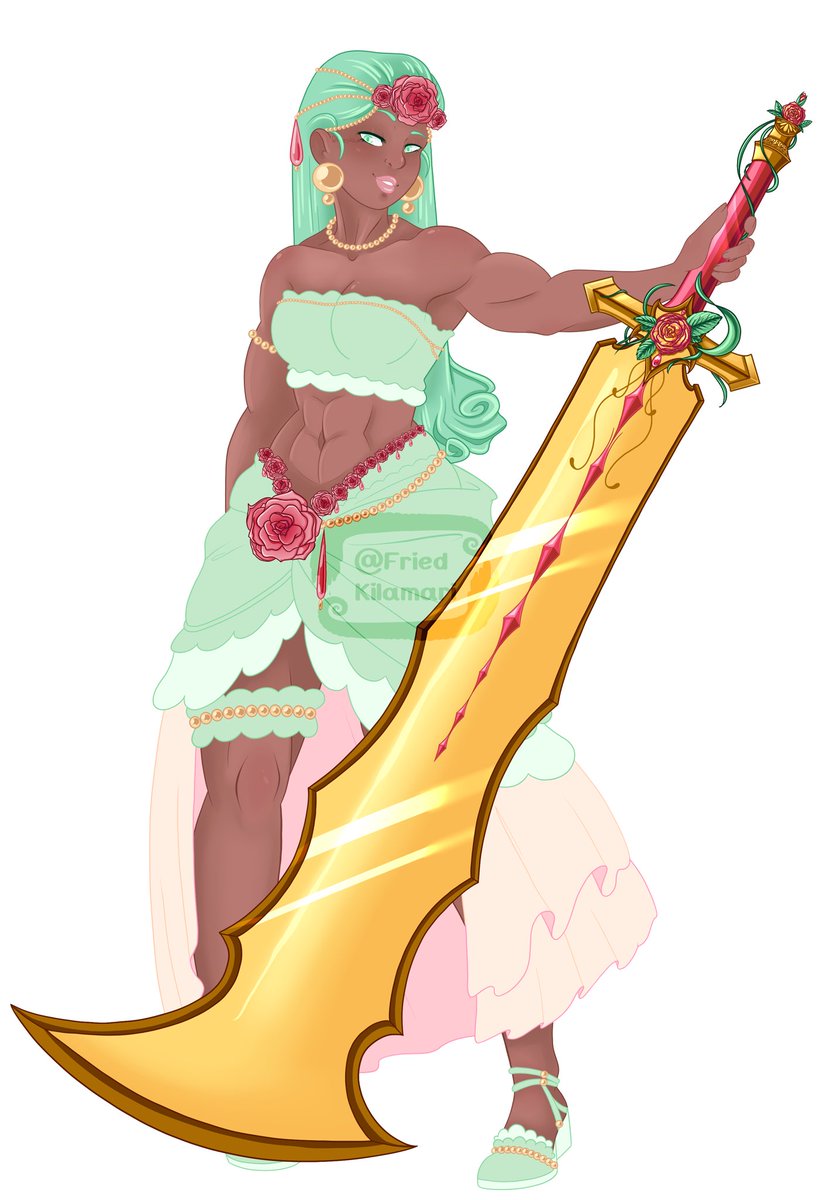 FriedKilamari's tweet photo. Needed some new art for my 7’3” barbarian gal, Lily (path of the ancestral guardian) so I done drew some

Her sword is named Guilded Rose, and no you may not hold it, you can’t even lift it https://t.co/zsIN9axCDz