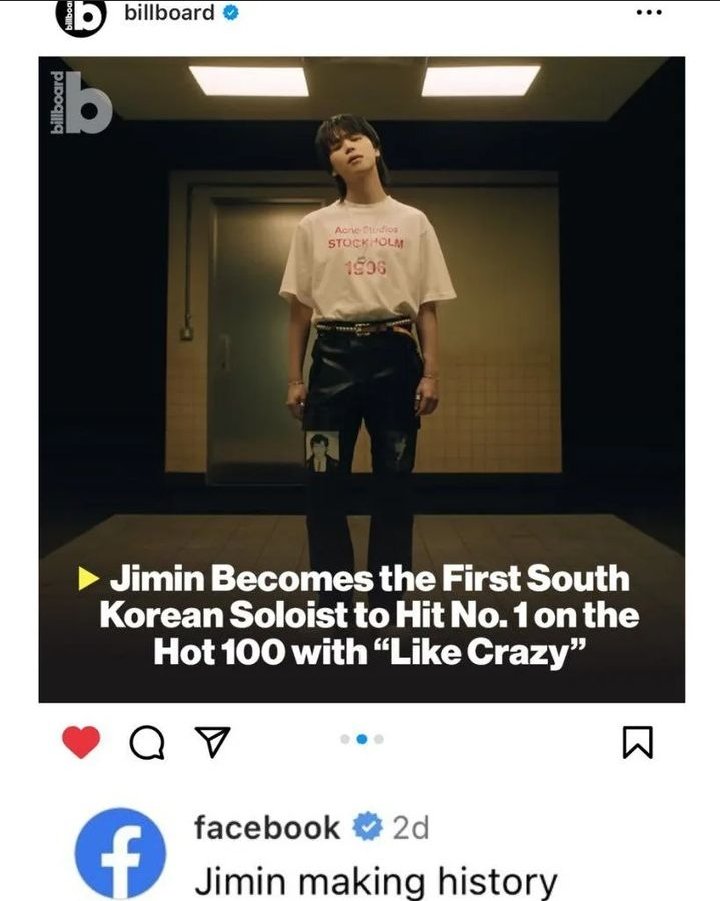 PurpleStationMX's tweet photo. ยกFacebook comentรณ en la publicaciรณn de Instagram de Billboard sobre Jimin ganando el Hot 100!
"Jimin haciendo historia"
๐:https://t.co/5nv9TFap0e
#jimin #Jimin_Face #jiminnumber1 #jiminhistorymaker #jiminmakinghistory #likecrazyonbillboard #LikeCrazy_Jimin #FACE https://t.co/EfGBaZ8tLh