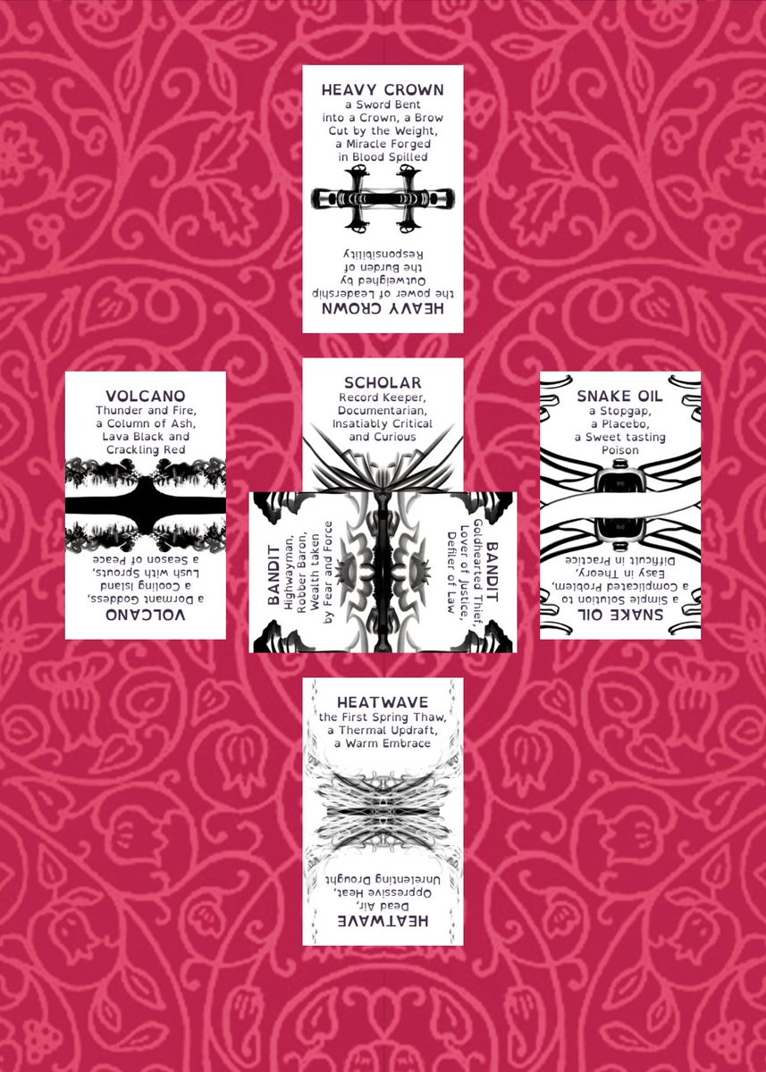 The Core: SCHOLAR x BANDIT
The Boon: SNAKE OIL
The Bane: VOLCANO
The Desire: HEAVY CROWN
The Plan: HEATWAVE