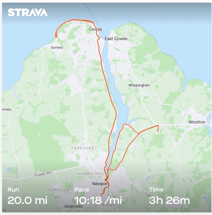 Week 13 of Marathon Training completed - longest run of 20 miles. #LondonMarathon #threeweekstogo #longtrainingrun