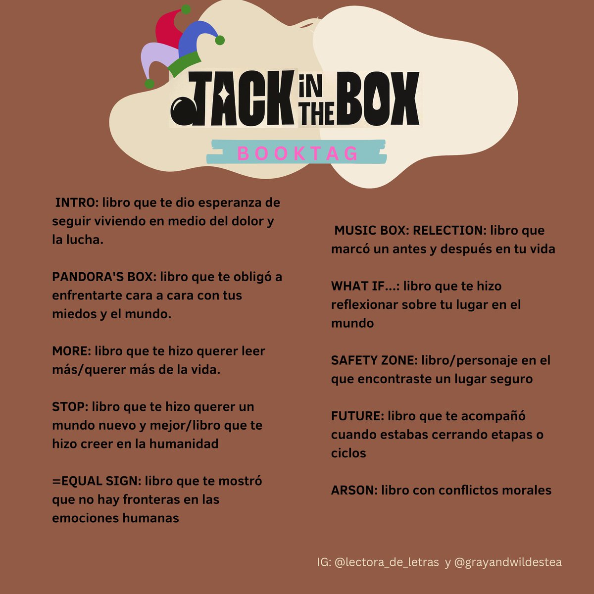 🃏 jack in the box booktag 🃏 feat. @MariaA_Arroyo 
📚: instagram.com/p/Cqqe3H0u6S3/…