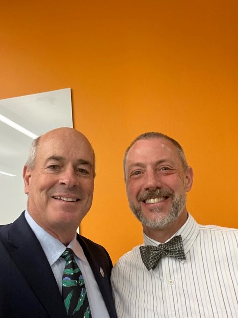 NBOME's tweet photo. Another great COM visit is in the books! Thanks to students and faculty at @shsucom for a lively discussion! (Check out our COMLEX & DO socks - #perfectlymatched!) https://t.co/WoqhiJ79u0