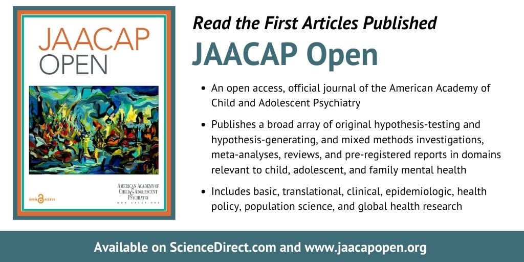 Read the first articles published in #JAACAPOpen here: jaacapopen.org

Questions about how to submit your own? Learn more here: jaacapopen.org/content/author…

#ArticlesInPress #openscience #JAACAP #OpenAccess
