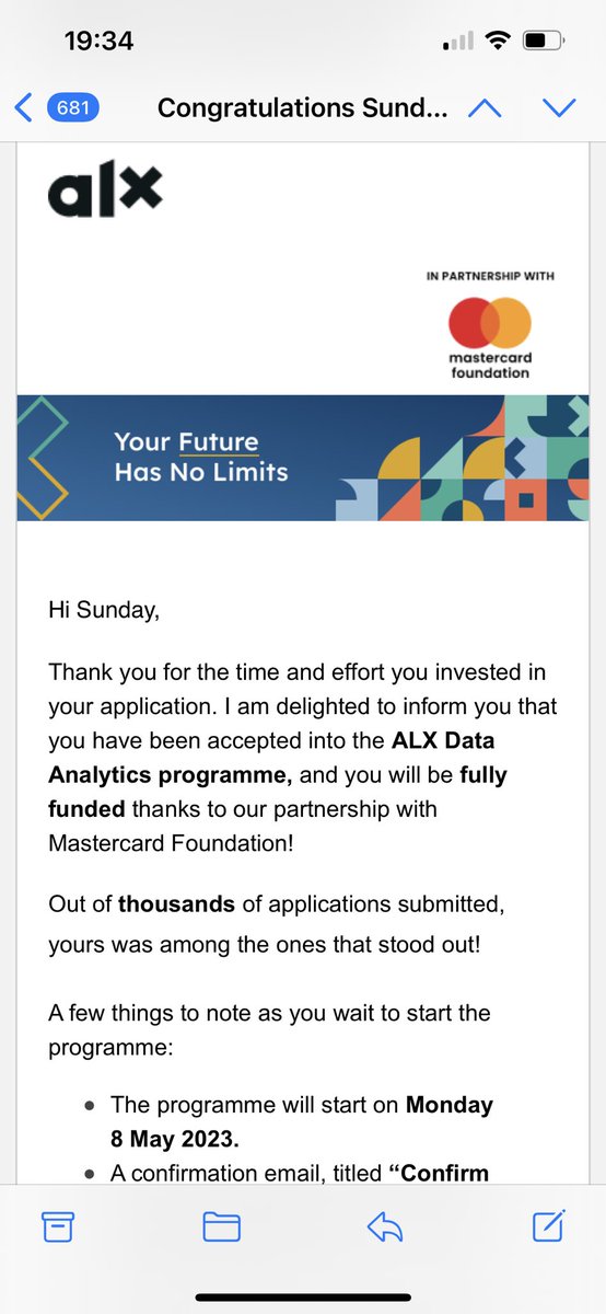 SOkugbo's tweet image. Excited to have completed my #GoogleDataAnalytics course and to have been selected for the Alx Data Analytics scholarship. Cheers to an exciting journey #ALXaccepted