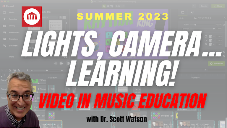 scott_watson's tweet photo. Registration now OPEN for my summer music ed grad course, "Lights, Camera...Learning!" Learn to make video for & with Ss in this creative 1-wk, 3 credit course from @UArtsMUED:
https://t.co/wRi1kVubeq
See you in July!!
#musicedPD #summerPD #musiced #musedchat #videoproduction https://t.co/bnkKDEt6LG