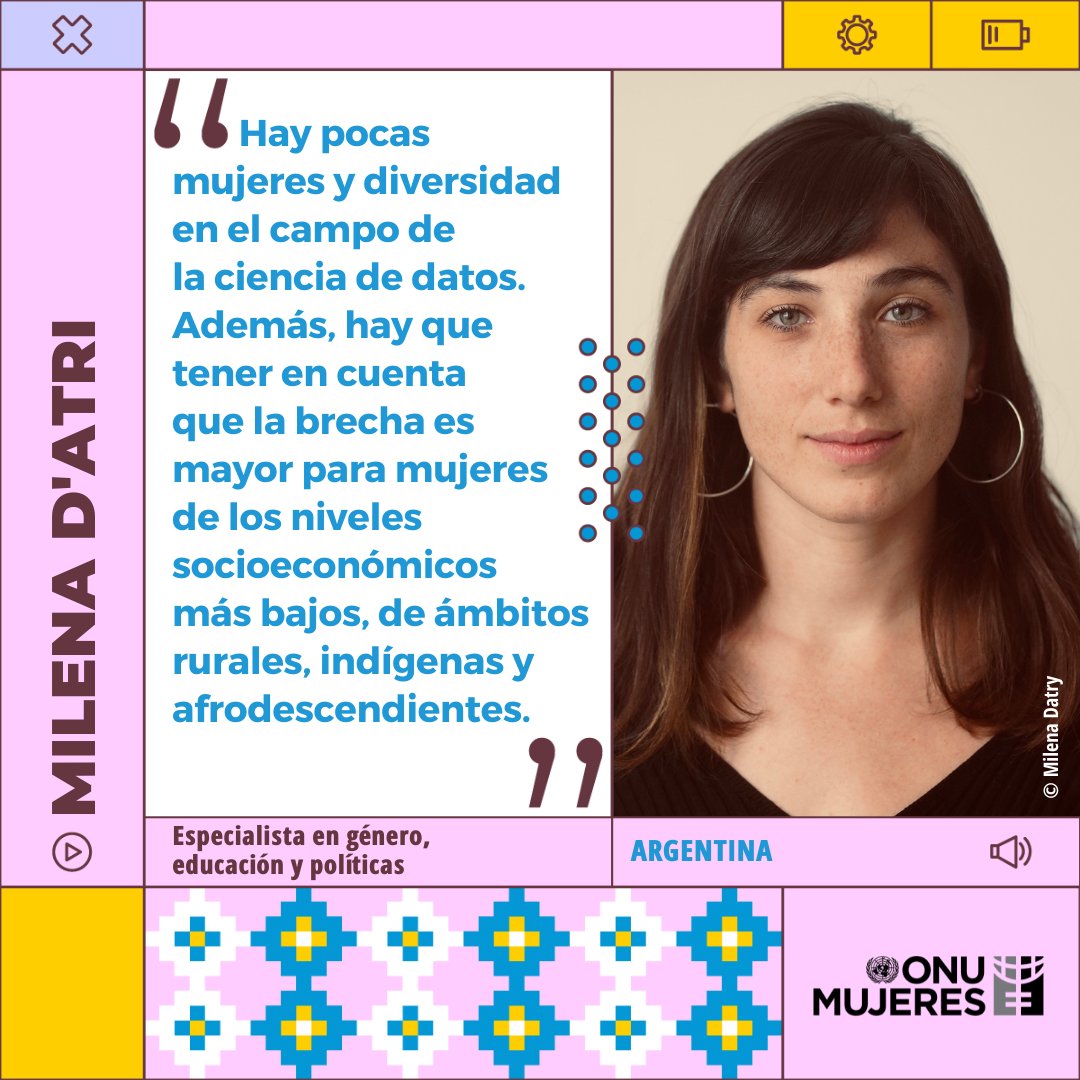 ONUMujeresArg's tweet image. 💬 "[...] la brecha es mayor para mujeres de los niveles socioeconómicos más bajos, de ámbitos rurales, indígenas y afrodescendientes", @midatri, especialista en género, educación y políticas.  

🔗 Lee la entrevista: lac.unwomen.org/es/stories/not…
