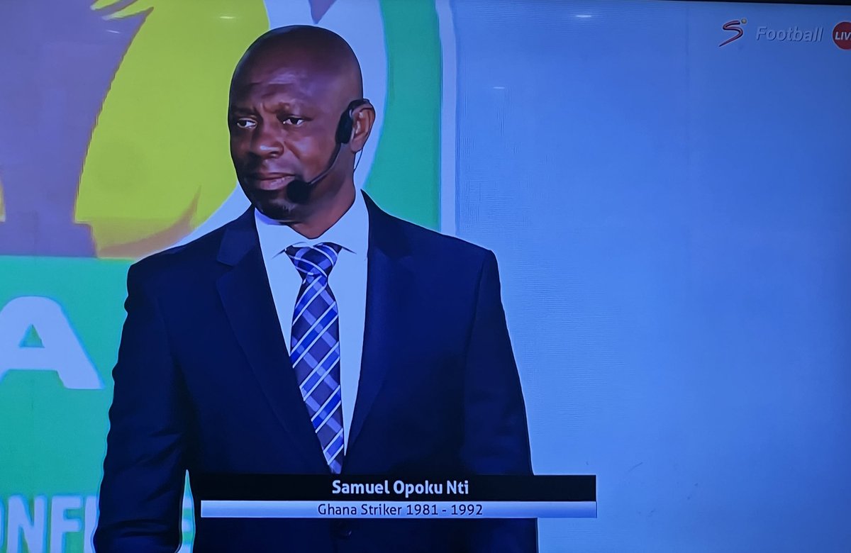 SaddickAdams's tweet photo. So happy to see former Kotoko and Black Stars striker Samuel Opoku Nti opening the event at the CAF Inter Club draw. 

Narrating how Asante Kotoko won the CAFCL in 1983 vs Ahly courtesy his solitary goal. 

Beautiful memories 🤩. Lord of the Green Turf. 👏👏 https://t.co/ybvVuheJOI