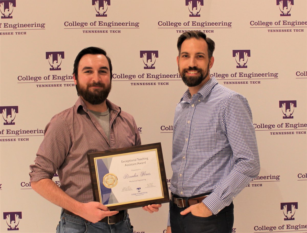 Last but not least, Ph.D. student Brandon Hines is our Exceptional Teaching Assistant, an award he received at the College of Engineering Eminence &amp; Spectrum Ceremony. His Graduate Faculty Advisor Dr. Steve came to show his support. We appreciate your hard work, Brandon!