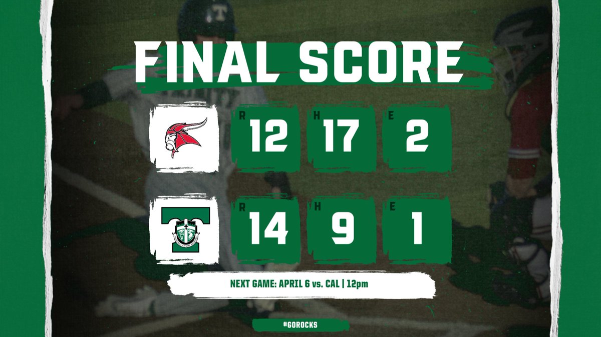 trinitysports's tweet photo. Trinity Varsity Baseball improves to (12-1) after beating Homewood Flossmoor (IL). Final score: Rocks 14, Vikings 12.

Junior Dane Morrow with a grand-slam in the 6th, and Junior Kyle Campbell with a “walk-off” three-run blast with two outs in the bottom of the 7th. ☘️⚾️ https://t.co/aR9INIblLP