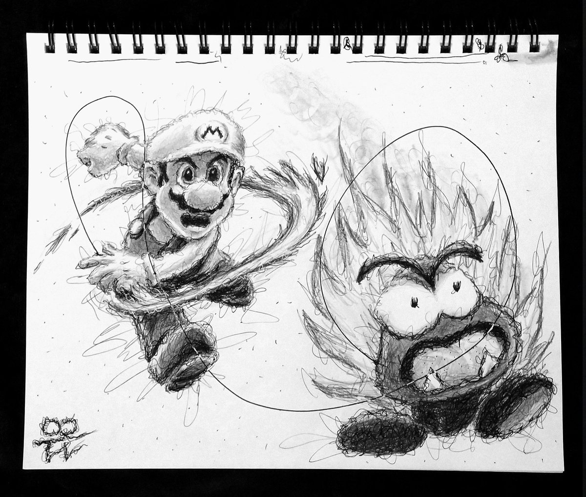 BarrenSloppy's tweet photo. #gamer #gamerart #burning #flaming #hothothothothot #scribbleart #scribbles #sketchbook #sketchbookart #mariodrawing #marinara #mariobros #nes https://t.co/aWJ81qY1Sj