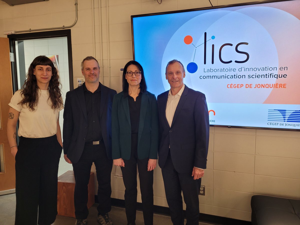 Création du Laboratoire d'innovation en communication scientifique de  l'École supérieure en Art et technologie des médias du Cégep de Jonquière!  En savoir plus : https://t.co/y9nbxaKCuI, image size:1200x900