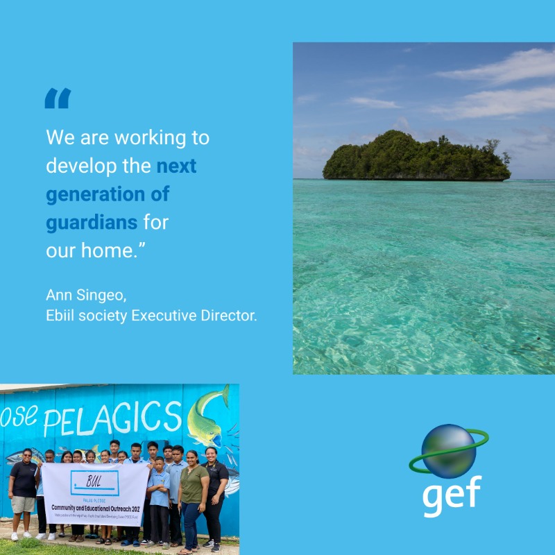 theGEF's tweet photo. Palau has a long history of valuing and protecting its natural environment 🇵🇼

Here’s how the country is empowering the next generation to continue this ancestral tradition 🐟 

@PICRCPalau @PacificR2R #OurOcean