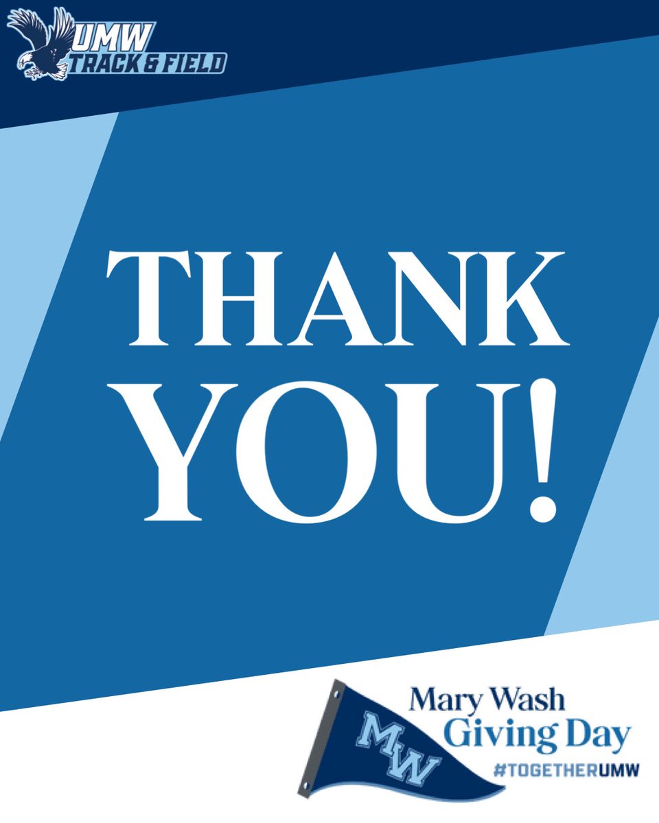 The UMW XC/T&F followers really showed out yesterday! We were so close to raising $5,000 for our program! Thank you to all the donors yesterday! Go Eagles! #umwxctf #getdirtygowash #umwathletics #marywash