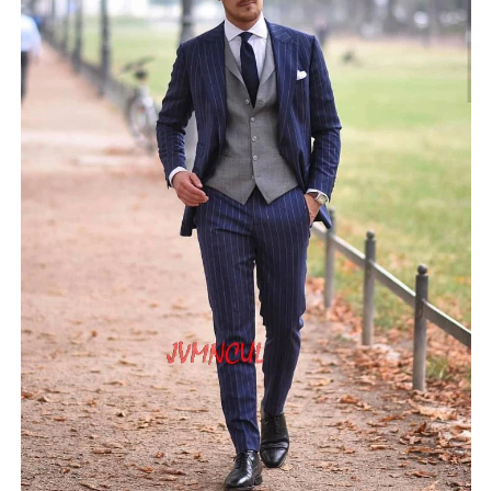 nwinn86's tweet photo. Rope Stripe Men Suit Fashion Groom Suit Wedding Suits Men Slim Fit Groom Tuxedos Blazer For Best Man (Jacket+Pants+Grey Vest) ) #menclothes https://t.co/2Yh3dETcp8 https://t.co/mMom65Pise