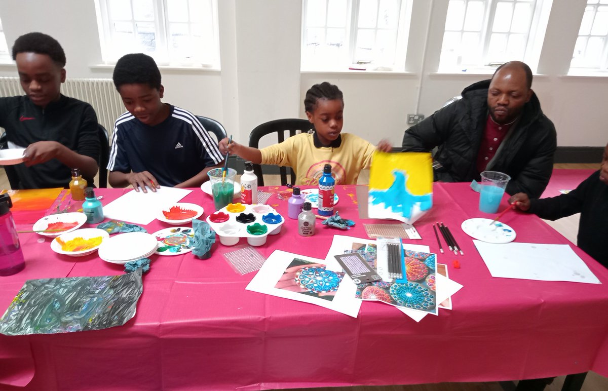 BuryBolton's tweet photo. Children from BRAC community were invited by The met bury to  Dancing elephant activities, They had fun doing some stone painting. Thank you Kate and Emily from the met for your support to our community.@BuryVCFA @themet @BuryCouncil @TNLComFund https://t.co/w47M7SPFMJ