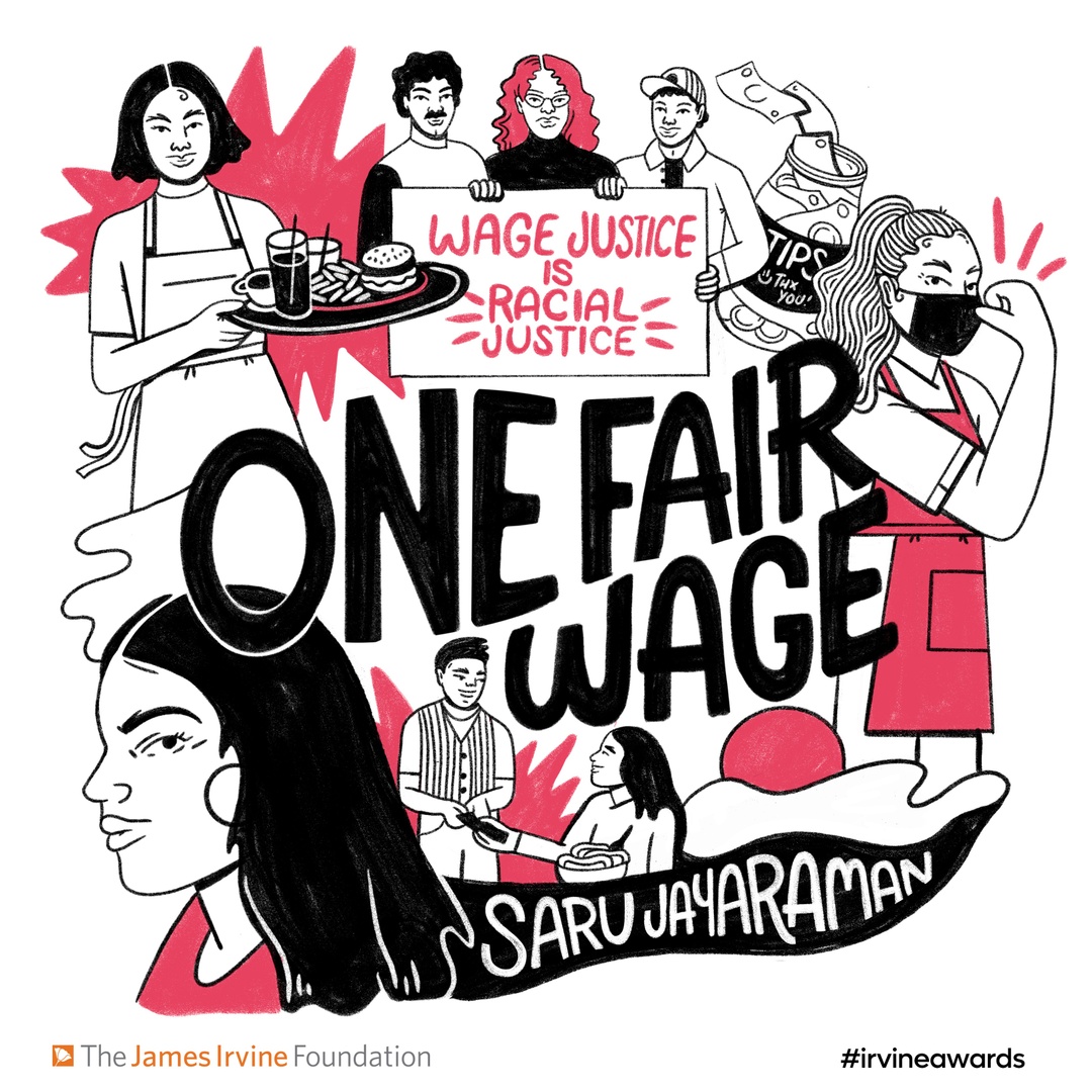 When the pandemic struck, millions of workers lost their jobs or faced dangerous working conditions. Saru jumped into action & helped lead a new worker rights movement. Learn about Saru & @onefairwage's innovative work at bit.ly/2023saru. #IrvineAwards 🎨: @bykellymalka