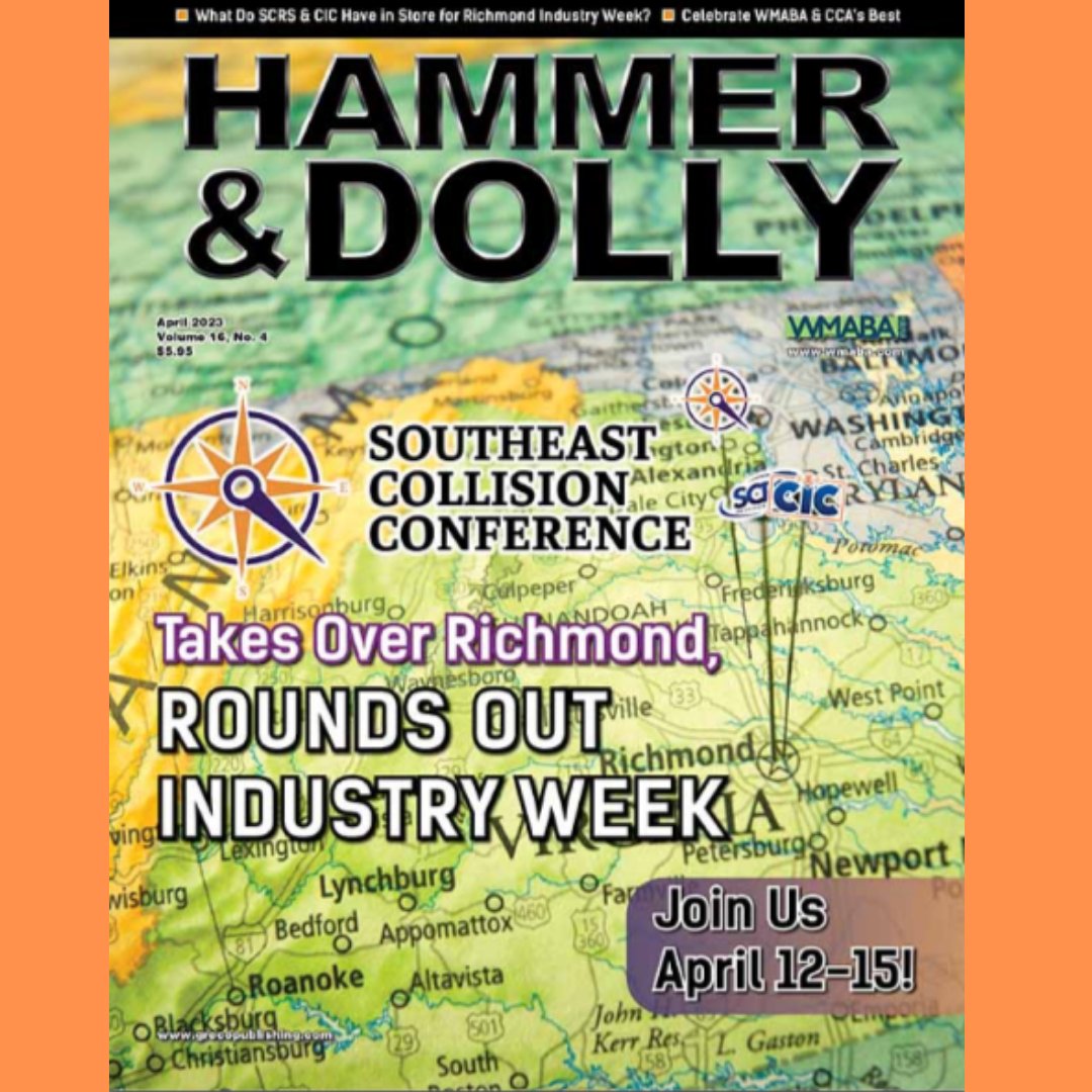 grecopublishing's tweet photo. The April issue of Hammer & Dolly includes everything you need to be fully prepared for Industry Week in Richmond April 12-15!https://t.co/j64O7F2bf5 #autobody #collisiontech #grecopublishing https://t.co/l5OWpNv32l