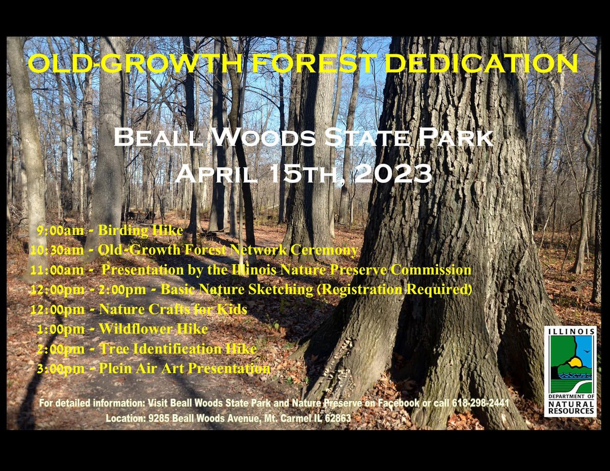 JadeInvestments's tweet photo. Beall Woods State Park will be recognized by the Old Growth Forest Network on Saturday, April 15. According to the park's Facebook page, this is a first for the State of Illinois. The public is invited to attend events scheduled throughout the day. https://t.co/GR2KAhtSMy