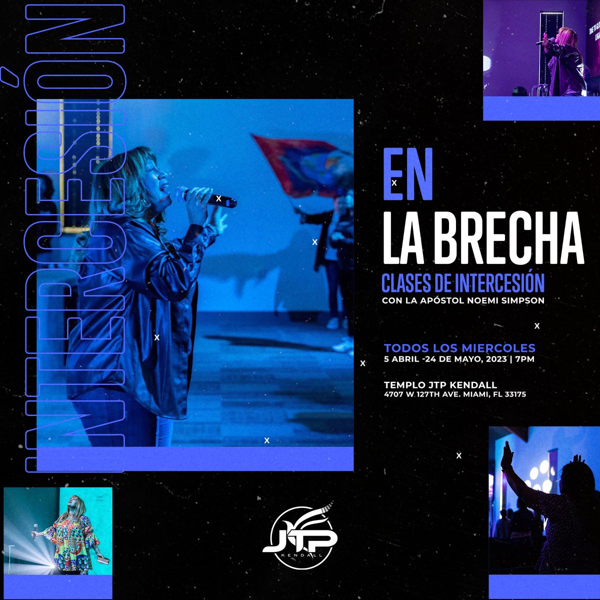 Únase a la Pastora Noemí Simpson esta noche para la primera clase de intercesión 🔥🙏🏻

Estos días más que nunca necesitamos estar firmes en oracion y parados en la brecha.

Serán 8 clases consecutivas desde hoy hasta el 24 de mayo, todos los miércoles a partir de las 7PM.