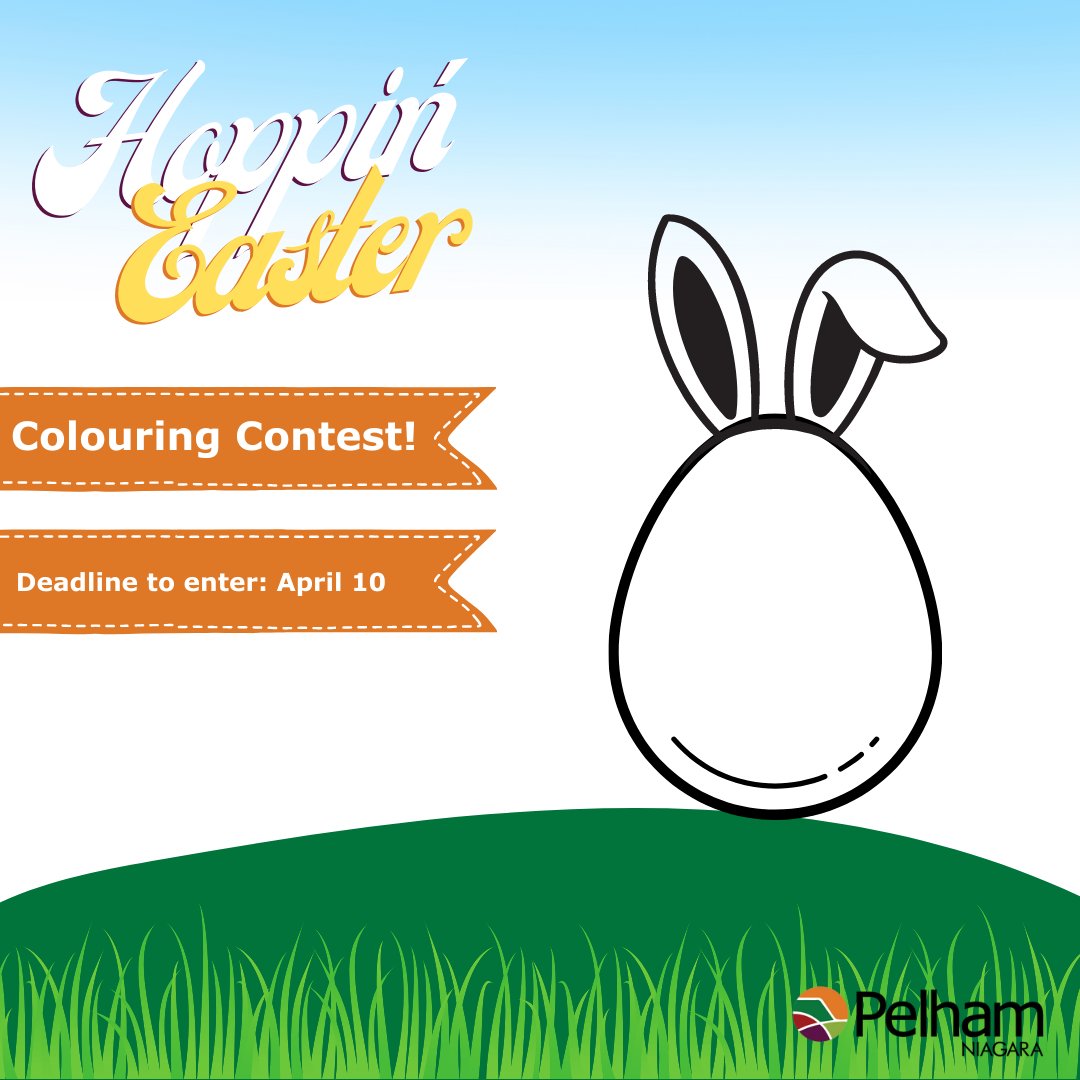 TownOfPelham's tweet photo. Calling all youth artists! | Hop into the fun with an easter inspired colouring contest! Download your colouring sheet online or visit the Meridian Community Centre. Learn more at https://t.co/Z0q2fj4DK4 #PelhamON https://t.co/wWPHtqARAw