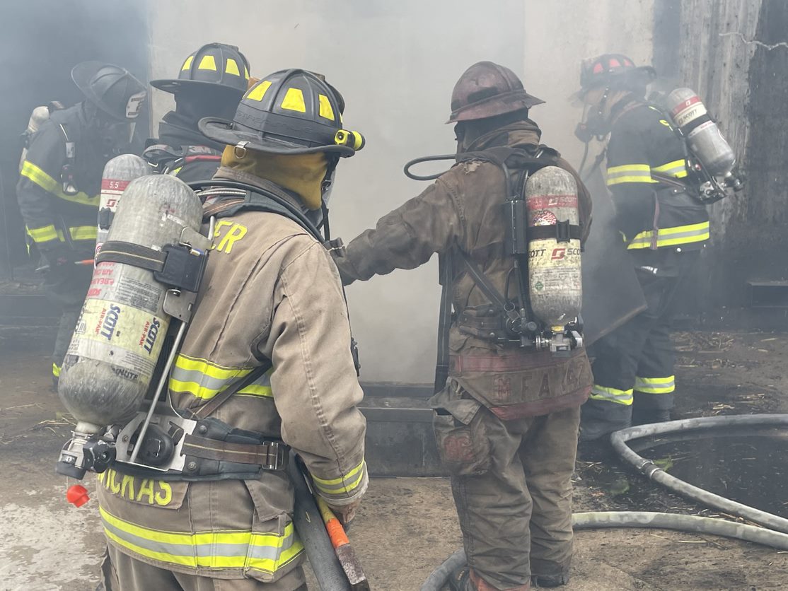 MassDFS's tweet photo. #FirefighterTraining: These firefighters are engaging in firefighting practices according to NFPA 1700, Guide to Structural Firefighting.  They used tactics to cool the environment prior to entry, utilizing a transitional fire attack before advancing the hoseline interior. https://t.co/Op90MJ8dV1