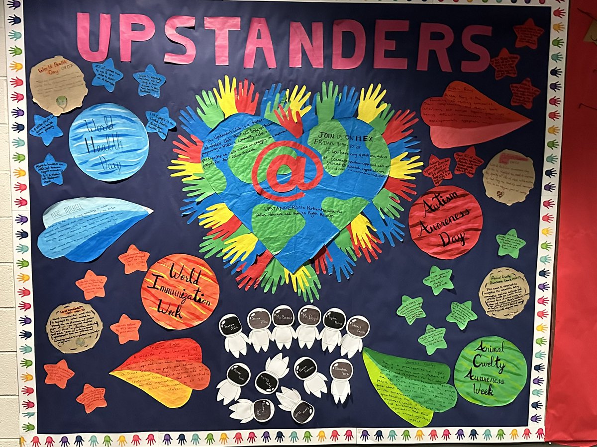 The Upstanders Club will honor #autismawarenessday, #WorldHealthDay2023, #AnimalCruelty Awareness Week, and World Immunization Week this April! More information about each day coming soon!