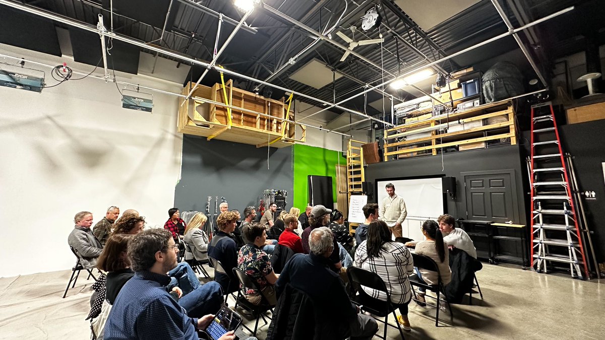 letsbackflip's tweet photo. It's always great to get together w/ peers to discuss our craft. Last week we hosted a @madison_pros event in the studio. We chatted about diversity in production &amp; cinematography. Thru collaboration we're able to help each other grow. A rising tide raises all ships as they say. https://t.co/aZtxhkLEL1