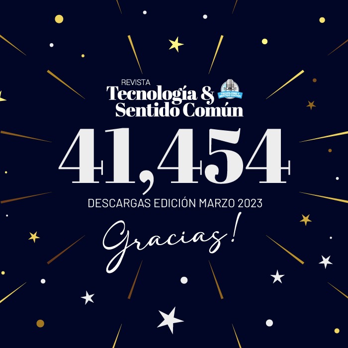 tysentidocomun's tweet photo. Absolutamente abrumados 😱 El mes pasado la edición de marzo de Tecnología y Sentido Común alcanzó las 41.454 descargas 🥳 Nuestra más sincera enhorabuena a todo el equipo que hace posible Tecnología y Sentido Común #TYSC y 41.454 gracias a todos y cada uno de nuestros lectores. https://t.co/2pZy1rdHPO