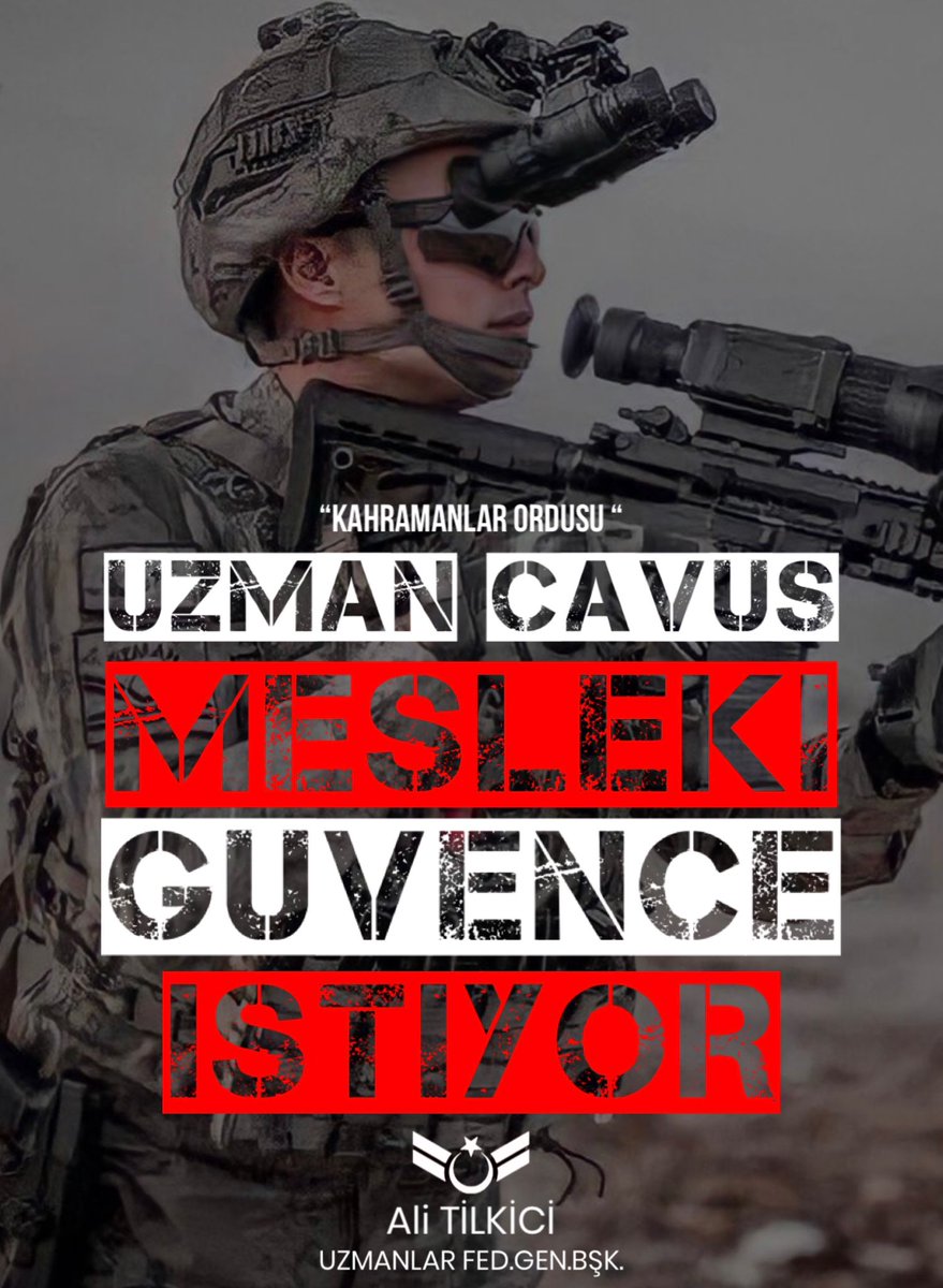 Mesleki güvence için KAHRAMANLARA KADRO 
#UzmanÇavuş
#UzmanÇavuşlaraKadro
#UzmanlarFederasyonu 
<a href="/vedatbilgn/">Vedat Bilgin</a> 
<a href="/kilicdarogluk/">Kemal Kılıçdaroğlu</a> 
<a href="/RTErdogan/">Recep Tayyip Erdoğan</a> 
<a href="/vekilince/">Muharrem İNCE</a>