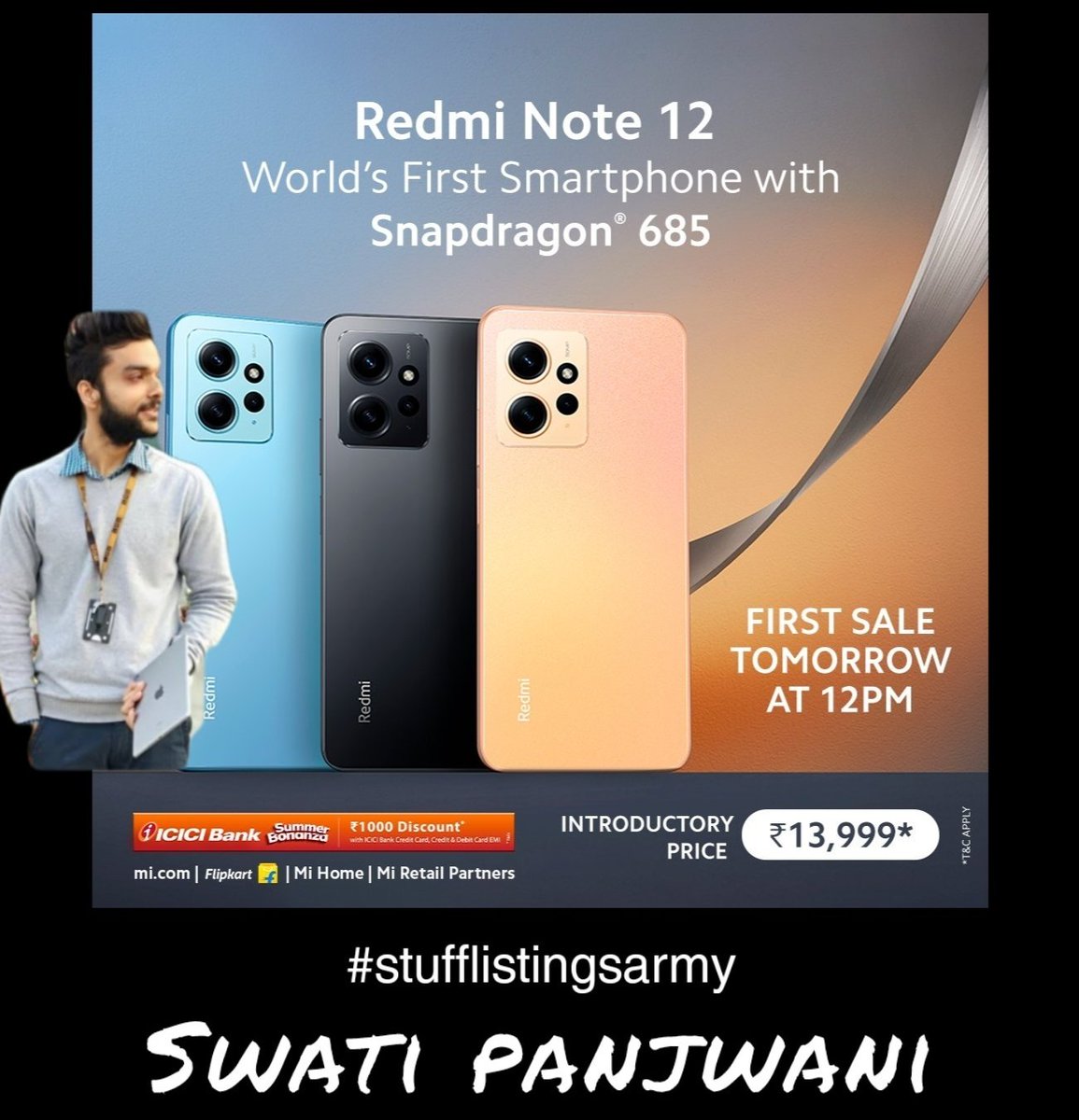 swatipanjwani08's tweet photo. Thank you bhaa ๐
Done all the Steps ๐ค๐ป
#RedmiNote12giveaway #WinRedmiNote12 #SuperNoteSuperDesign #stufflistingsarmy
๐๐๐ @stufflistings ๐๐๐
Just just just ...
Wish to win๐ค๐ป
Wish to See girl name this time๐ค๐ป
Join Frenzo's :-
@mahekdara12
@anjalidembda
@Lalchand48100 https://t.co/jq234uDEGu