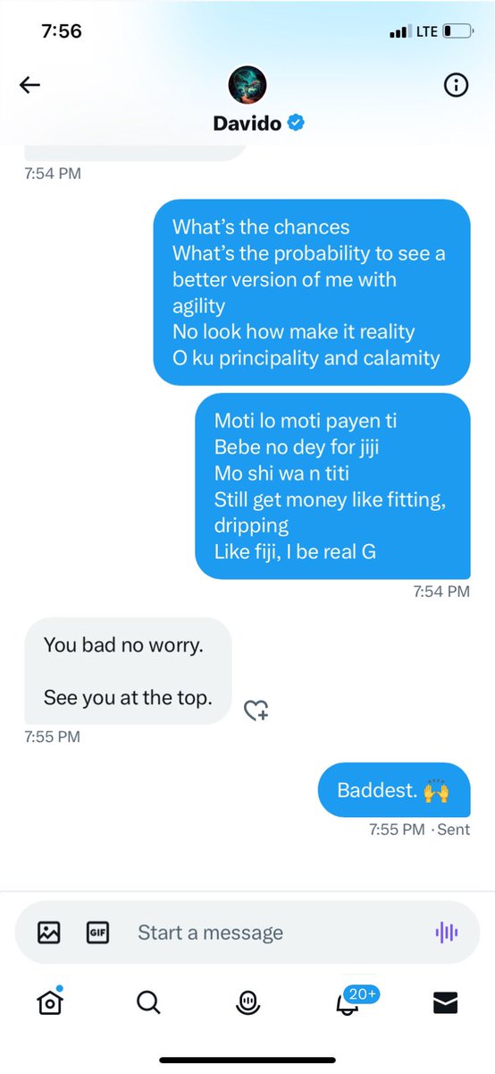 Just__Halal's tweet photo. Asake in Davido’s Dm.

You just can’t hate Davido. 🥹 https://t.co/wOHL0hEQud
