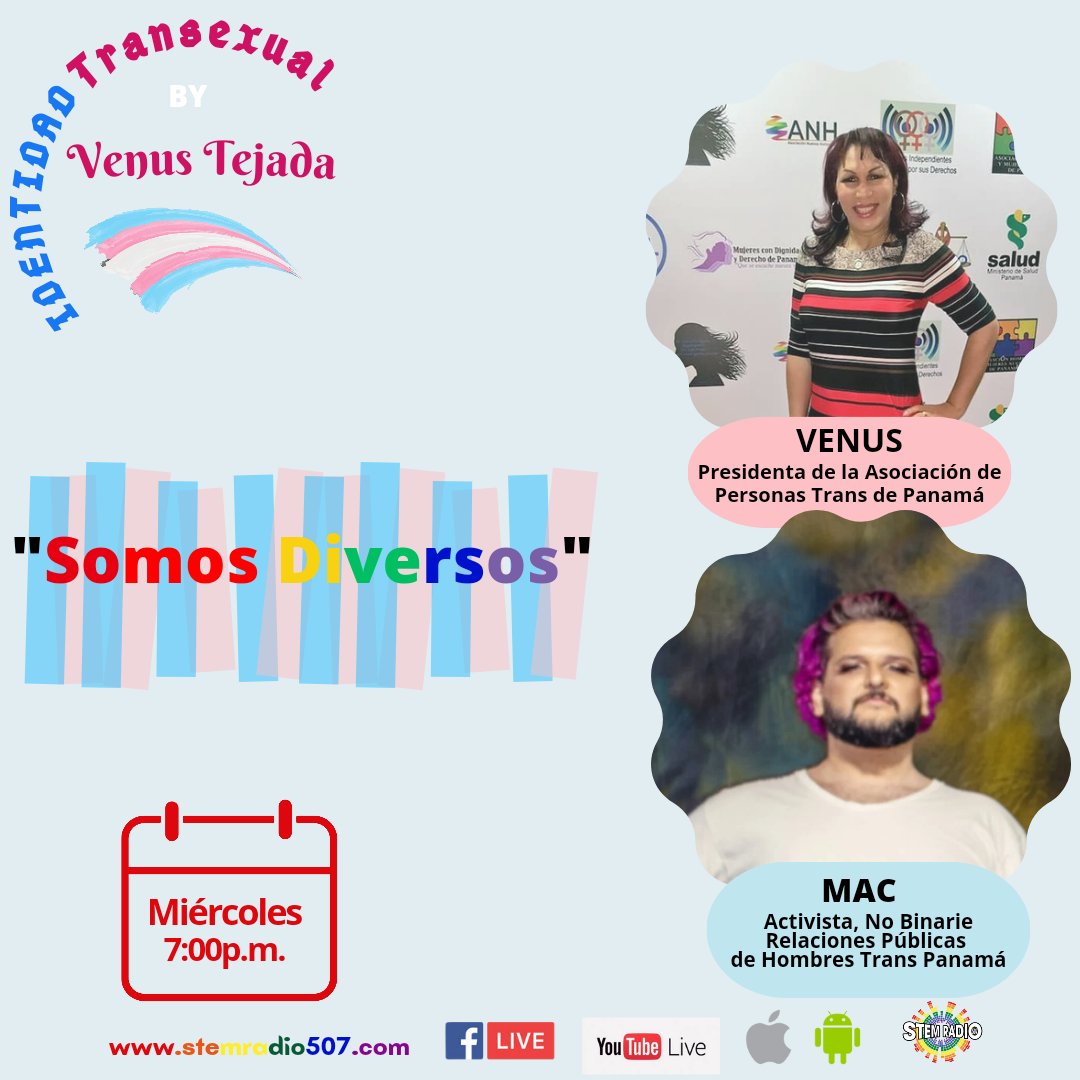 StemRadio507's tweet photo. @tejada_venus Presidenta de la  @apptpanama a las 7pm por https://t.co/iEgteoCRRR SOMOS DIVERSOS https://t.co/SI8JxyxsV5