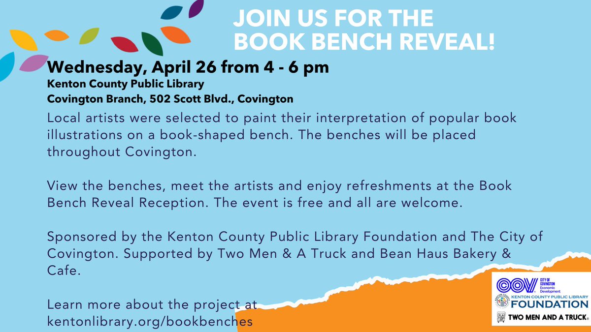 KentonLibrary's tweet photo. Meet the artists and be the first to see the finished benches at the reception. #storybookart #bookbenches #localartists #bookbench #bookart #publiclibrary #kentonlibrary https://t.co/exLftbAmVd
