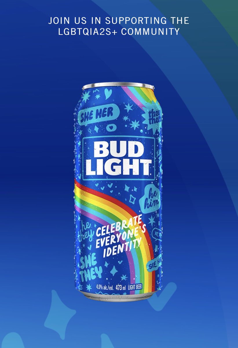triciadurham's tweet photo. From what I can see, Bud Light has released a Pride limited edition bottle/can for the last 5 years. And supported the LGBTQIA2S+ for more than 20 years. ❤️🏳️🌈
Why are some twits freaking out about it now? #budlight #TransRights #supportdylan #dylanmulvaney #LGBTQIA https://t.co/7AcijnyNki