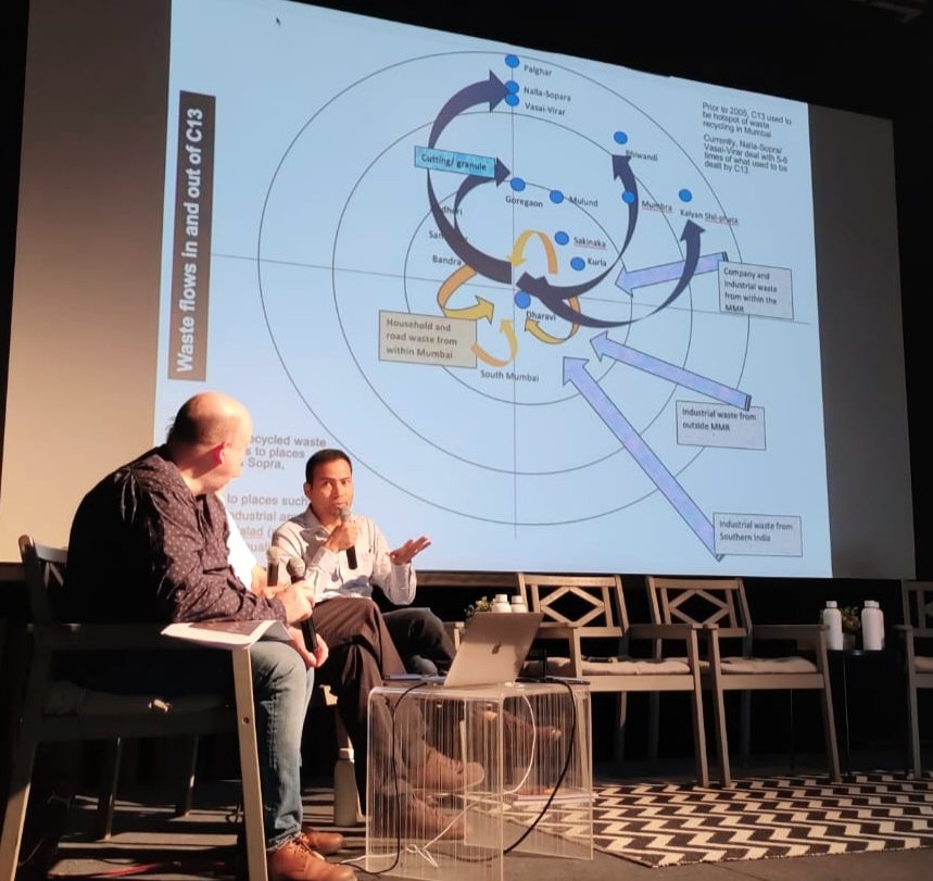 Engaging conversations around waste flows in and around Mumbai as a part of a 10 day long  #plastickamela event in Mumbai. With @grahamjeffery Dr Ben Parry @g5afoundation and other colleagues @Compound13Lab . @amaringanti joining in from Hyderabad.