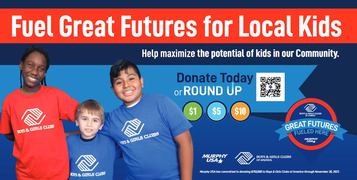 HelpKCKids's tweet photo. For more than 100 years, Boys &amp; Girls Clubs of Greater Kansas City has been impacting kids’ #GreatFutures. Through July 5th, support Boys &amp; Girls Clubs of Greater Kansas City when visiting your local @MurphyUSA 
#helpkckids #greatfutures #WhateveritTakes #RoundUpAtMurphyUSA https://t.co/ls9YeiomwI