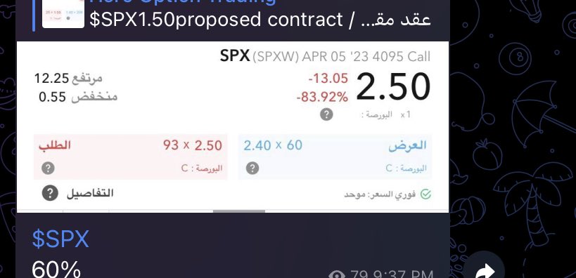 Hero_Option's tweet photo. عقود $SPX ما شاء الله بالقناة العامة 
$SPX 60% ✅
$SPX 80% ✅
القادم اجمل و افضل باذن الله ����

#السوق_الامريكي #الأسهم_الامريكية https://t.co/HpAP5t3mzN