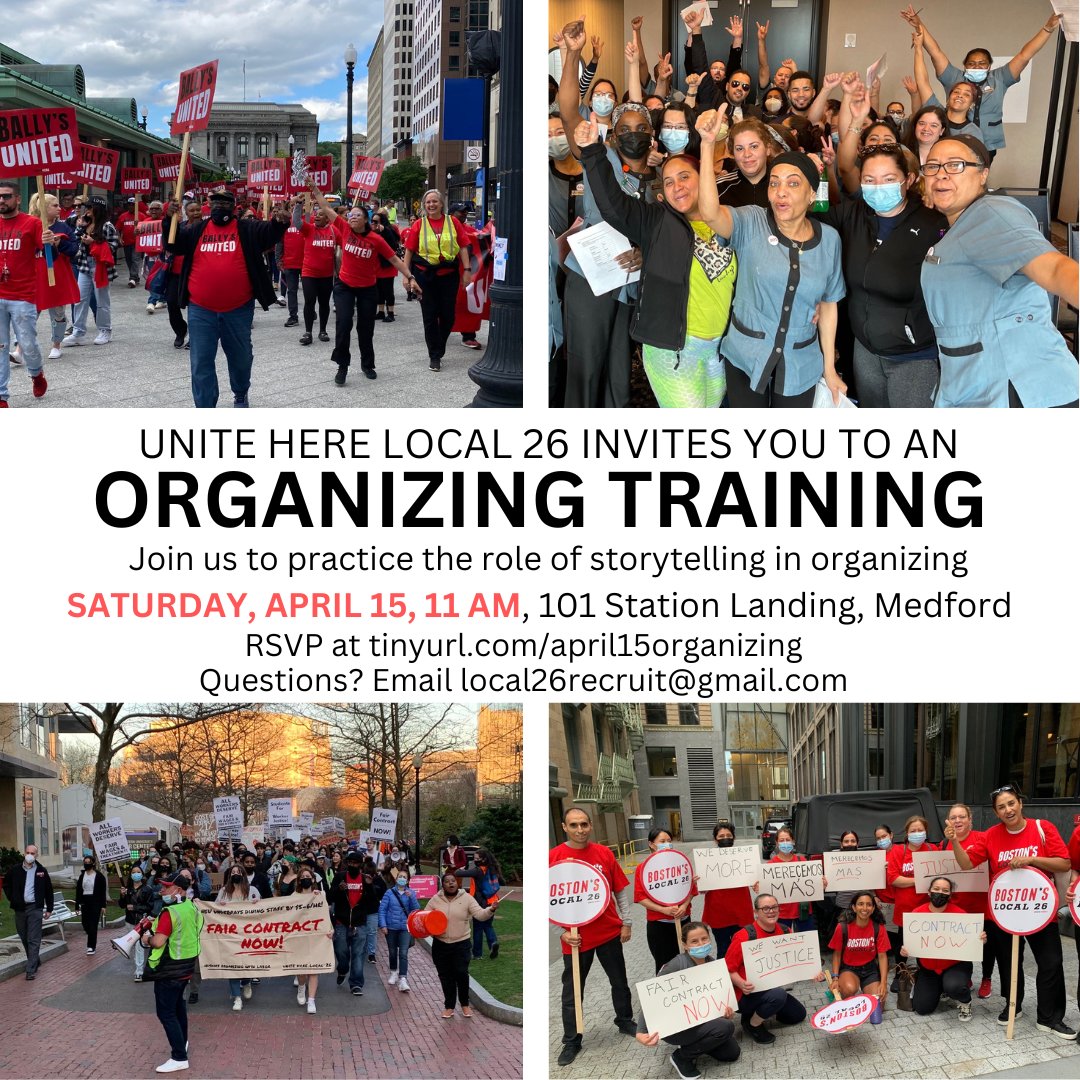 UNITEHERE26's tweet photo. Learn how to tell your story clearly &amp; effectively! Organizing Training on Saturday, April 15 at 11am. https://t.co/XvS2iJc6Em