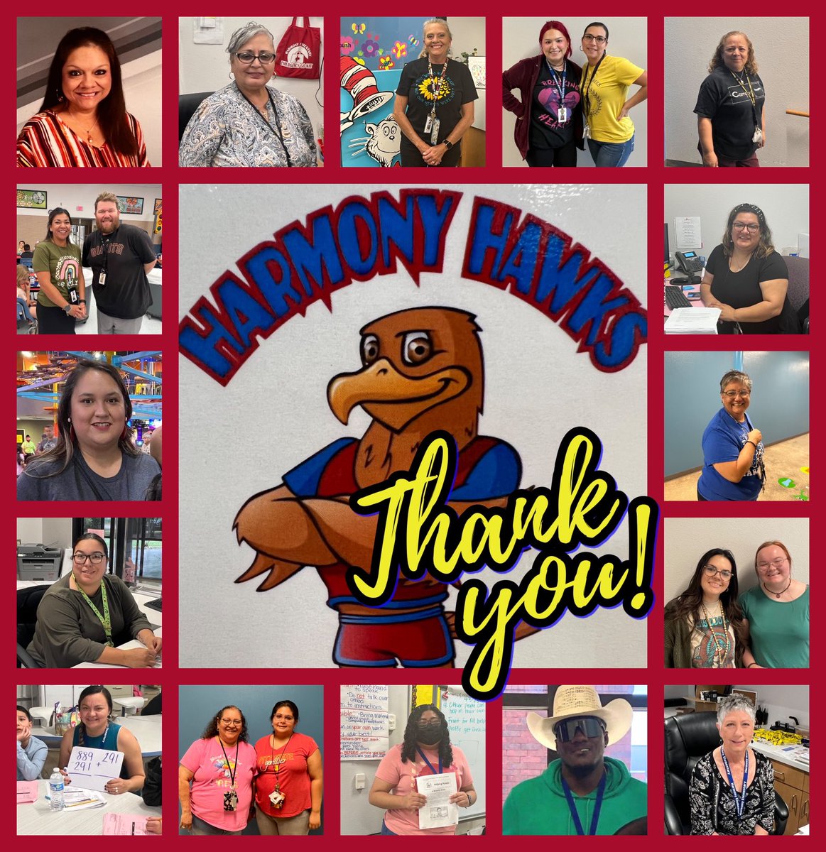 Lisa_A_Hopkins's tweet photo. ⁦@harmonyecisd⁩
We have the most AMAZING support staff. We value their hard work and dedication. https://t.co/MJFQkRhKOV