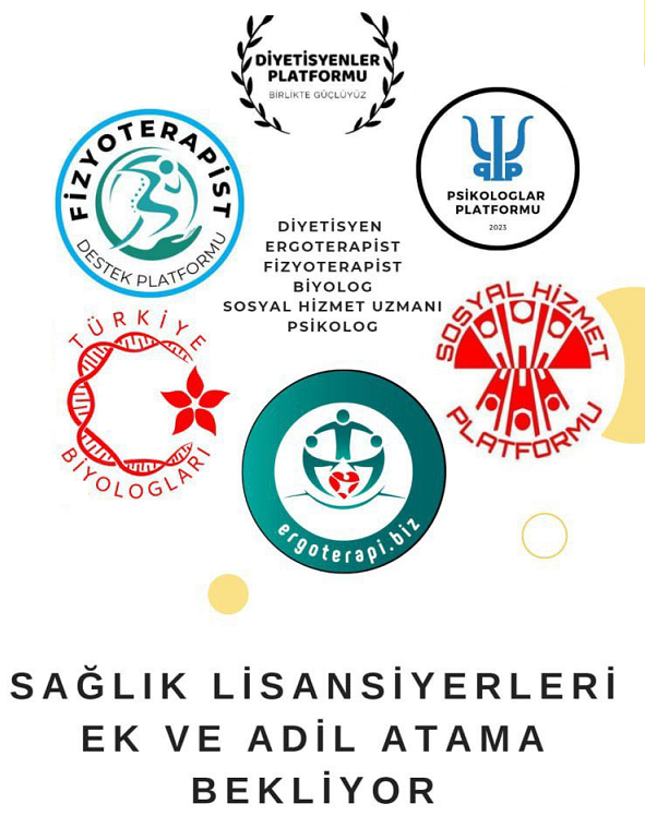 Sağlık personeli atamalarında ihmal edilen takım arkadaşlarımıza fırsat verilmelidir!   
📷Psikolog
📷Diyetisyen
📷Fizyoterapist
📷Biyolog
📷Sosyal Hizmet Uzmanı
📷Ergoterapist
<a href="/drfahrettinkoca/">Dr. Fahrettin Koca</a> 
<a href="/saglikbakanligi/">T.C. Sağlık Bakanlığı</a>
<a href="/RTErdogan/">Recep Tayyip Erdoğan</a>
<a href="/tcbestepe/">T.C. Cumhurbaşkanlığı</a> 
<a href="/uspumorg/">USPUM</a> 
⬇️⬇️⬇️
#SBLisansiyereEkAtama