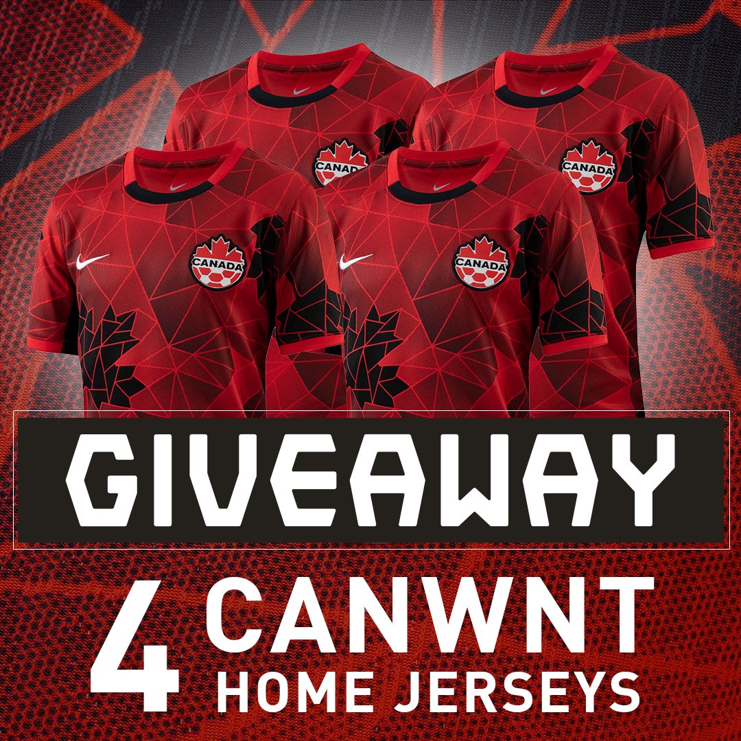 Canada Soccer on X: How about another giveaway?! 🎁 Win yourself 4 of the  new 2023 @CANWNT Home Jerseys! How to enter: 1. Retweet this tweet 2.  Follow @CanadaSoccerEN and @CANWNT 1