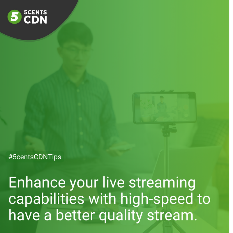 5centsCDN's tweet image. #5centsCDNTips 🚀 

🏃‍♀️ Live streaming today requires high-speed upload and download times for both yourself and your viewers.

Use 5centsCDN to help improve your streaming speeds today: 5centscdn.net

#LiveStreamingTips #VideoStreamingTips #ContentQuality