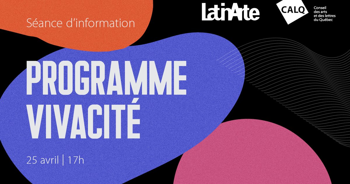 Esperamos a todos los artistas Latinos este 25 de abril en el 911 rue Jean-Talon Est. Hablaremos de la subvención Vivacité!