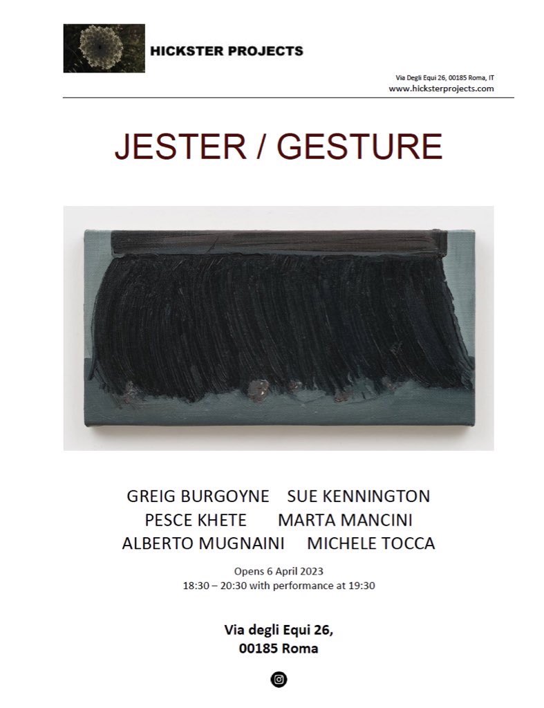 Tomorrow night #rome opening <a href="/greigburgoyne/">greig burgoyne</a> #hicksterProjects #Rome #jestersGesture #performance #installation #visibility #invisibility #breath #drawing Opens 6/4