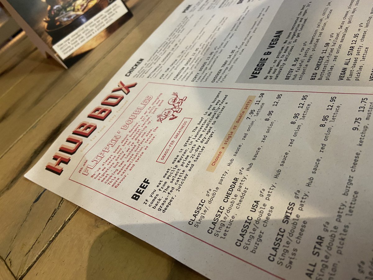 Shyboyscott's tweet photo. It seems only right that when out in the southwest, I make a visit to @HubboxSW 
Despite living in Cardiff, I’ve never made it to the Cardiff Bay restaurant, but that may change soon if this meal hits the spot! #burgerlife #superburgerbroontour #burgers #Exeter https://t.co/LQtqhmSCD4